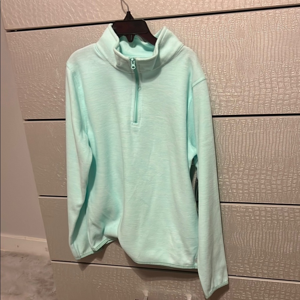 Mint Green Women's Quarter-Zip Sweater